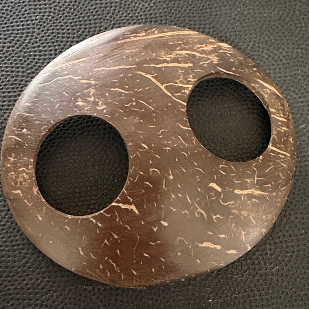 Vintage sarong buckle crafted from natural coconut shell